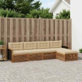 vidaXL Set de canapele de exterior 5 pcs Natural și Bej Poliester 3383226