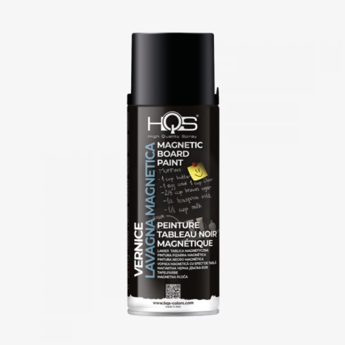 Spray Vopsea HQS tabla de scris cu efect magnetic, culoare neagra, 400 ml