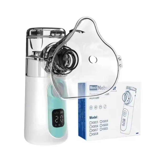 Nebulizator Portabil Mesh &ndash; Inhalator Compact pentru Copii și Adulți, Silențios, Re&icirc;ncărcabil USB, Alb/Negru