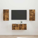 Cumpara ieftin Set comoda TV 2 buc. 78,5 x 31 x 30 cm Stejar fumuriu
