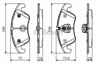 Set placute frana,frana disc AUDI A6 (4G2, C7, 4GC) (2010 - 2016) BOSCH 0 986 495 110 foto