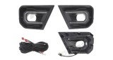 Grila bara Ford Ranger, 12.20, Model Wildtrak, montare fata, stanga+dreapta, cu gaura lampa ceata; negru; cu Lampa pozitie/flasher, cu LED daylight;