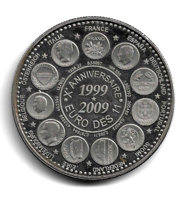 Marea Britanie - 2009 ANIVERSARE 10 ANI DE MONEDA EURO IN 11 STATE - Moneda/Medalie Comemorativa foto