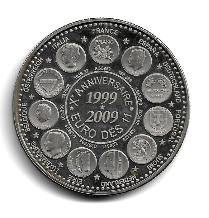 Marea Britanie - 2009 ANIVERSARE 10 ANI DE MONEDA EURO IN 11 STATE - Moneda/Medalie Comemorativa
