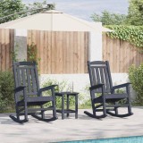 vidaXL Set lounge grădină 3 piese, Bleumarin, HDPE