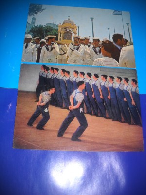 HOPCT LOT NR 952 MILITARI MARINARI -GRECIA-RUSIA -2 CARTI POSTALE-CIRCULATE foto