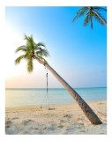 Tablou Canvas Tropical Apus Soarelui Plajă Ocean Relaxare, 26 x 39 cm, CMCLASS