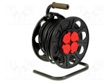 Prelungitor alimentare JONEX 3x1,5mm2 cu 4 prize bobinat, negru