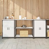 Set de depozitare pentru bucătărie 3 pcs Alb 210 x 50 x 92 cm