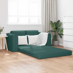 vidaXL Canapea Extensibilă 2 &icirc;n 1 Verde &Icirc;nchis 148x71x83 cm Fibră