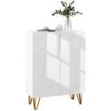 HOMCOM Pantofar &Icirc;ngust cu Balamale cu &Icirc;nchidere Lentă și Rafturi Reglabile, 95x72x31,5 cm, Alb | Aosom Romania