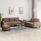 VidaXL Set de canapele, 3 piese, maro, textil