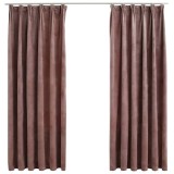 Cumpara ieftin Draperii opace 2 buc. roz antichizat 140x175 cm catifea carlige