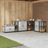 vidaXL Depozitare pentru bucătărie Argintiu 60 x 50 x 92 cm Oțel 874980