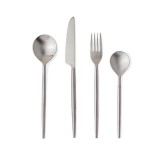 Cumpara ieftin Set 16 tacamuri otel argintiu satinat Bronte 6,5x17h; 7,5x20,1h; 7,5x20,h; 8x24h