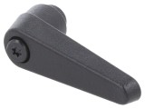 Manetă franceză neagră M5 ELESA+GANTER | Filet Interior, Maner Zinc, Varf Otel, Dimensiuni 45mm x 35mm