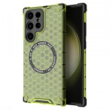Husa MagSafe pentru Samsung Galaxy S25 Ultra S938, Techsuit, HoneyComb Shield, Verde