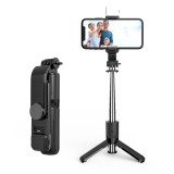 Selfie stick mini cu trepied, telecomanda, LED Asteroid GSM L11s, 75cm