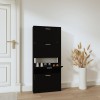 Gossi pantofar, negru, 59x17x150 cm, lemn compozit