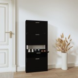 vidaXL Pantofar, negru, 59x17x150 cm, lemn compozit