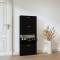 Gossi pantofar, negru, 59x17x150 cm, lemn compozit