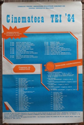 Afis Cinemateca Tei 1984 foto