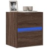 Gossi comoda tv de perete cu lumini led, stejar maro, 41x31x45 cm