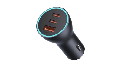 &amp;Icirc;ncărcător auto Baseus Golden Contactor Pro USB-A + 2x USB-C 65W gri &amp;icirc;nchis (CGJP010013) foto