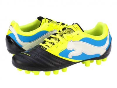 Ghete fotbal Puma PowerCat 3 r MG, black-yellow-white-blue, 44 foto
