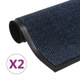 Set 2 Covoare Ușă Antiderapante Albastre 40x60 cm vidaXL - Covorașe Intrarea Anti-Praf, Rezistente la Umezeală