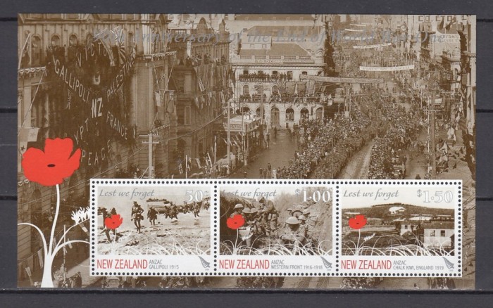 Noua Zeelanda - Razboi - A 90-A ANIV.de la SFARSITUL WWI - MNH