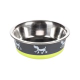 CASTRON PENTRU CAINI DIN INOX GREY LIME FLAMINGO 17CMx900ML