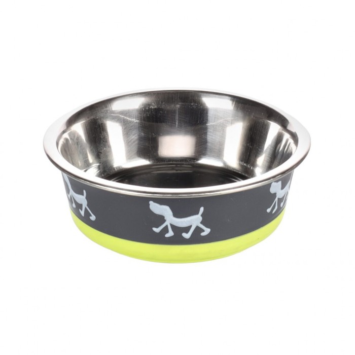 CASTRON PENTRU CAINI DIN INOX GREY LIME FLAMINGO 21.5CMx1700ML