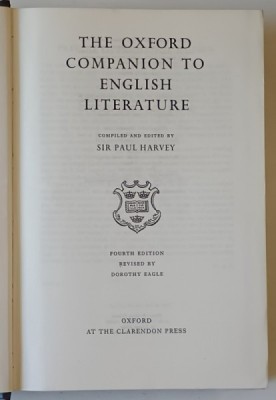 THE OXFORD COMPANION TO ENGLISH LITERATURE by SIR PAUL HARVEY , 1975 foto