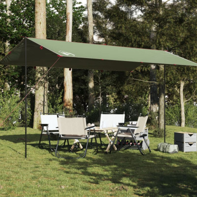 vidaXL Prelată de camping, verde, 500x294 cm, impermeabilă foto
