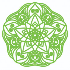 Sticker decorativ, Mandala, Verde, 60 cm, 7285ST-1