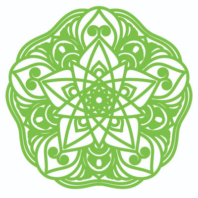 Sticker decorativ, Mandala, Verde, 60 cm, 7285ST-1 foto