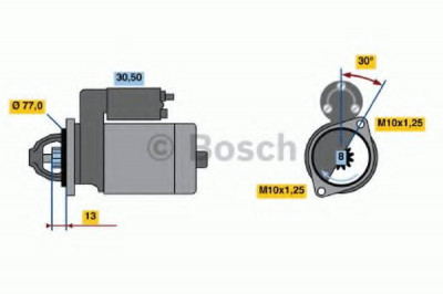 Starter MITSUBISHI OUTLANDER I (CU) (2001 - 2006) BOSCH 0 986 020 411 foto