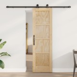 vidaXL Ușă glisantă Natural și Negru 61 x 198,5 cm Lemn masiv de pin 3445458