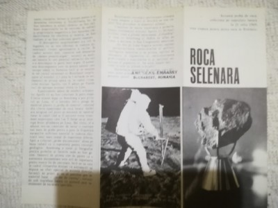 1969 Pliant prima roca selenata expusa in Romania American Embassy Bucharest foto