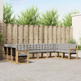 vidaXL Set de canapele de exterior cu pernă 10 pcs Alb și gri deschis 3389901