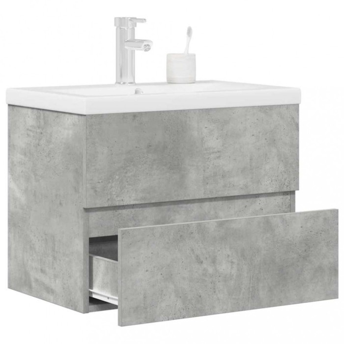 vidaXL Set mobilier de baie, 2 piese, gri beton, lemn compozit 3324914