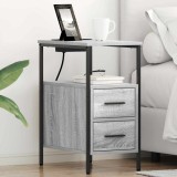 vidaXL Noptiere 2 pcs sonoma gri 30 x 48 x 61 cm Lemn compozit