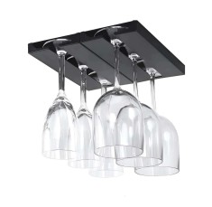 Suport suspendat pentru pahare cu picior Koken, diverse tipuri de pahare, 2 x 11x 25 cm, Plastic/Negru - 2 x Suporturi