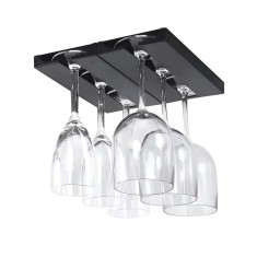 Suport suspendat pentru pahare cu picior Koken, diverse tipuri de pahare, 2 x 11x 25 cm, Plastic/Negru - 2 x Suporturi