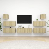 vidaXL Set de dulapuri TV, 7 piese, stejar sonoma, PAL