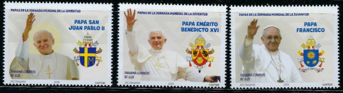 PANAMA 2019 PAPA RELIGIE IOAN PAUL, FRANCISC , BENEDETTO