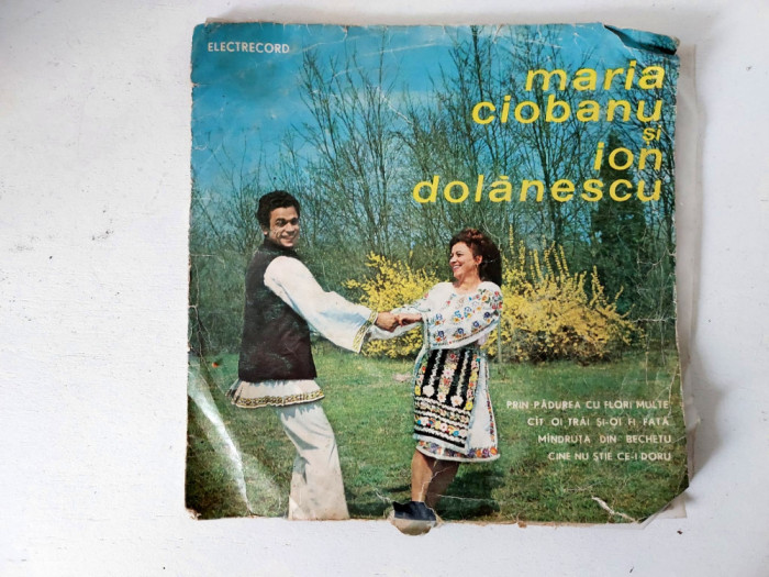Disc mic vinil Maria Ciobanu si Ion Dolanescu, 33RPM, Electrecord 1966