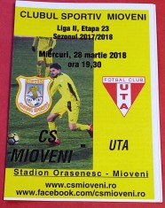 Program meci fotbal CS MIOVENI - UTA ARAD (28.03.2018)