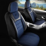 Set Huse Scaune Auto pentru Audi A3 - Prestige, negru albastru, 11 piese